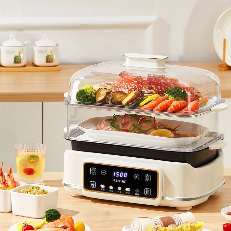 High-end imported electric steamer with automatic power off and timed reservation, thick bottom pot, split and washable