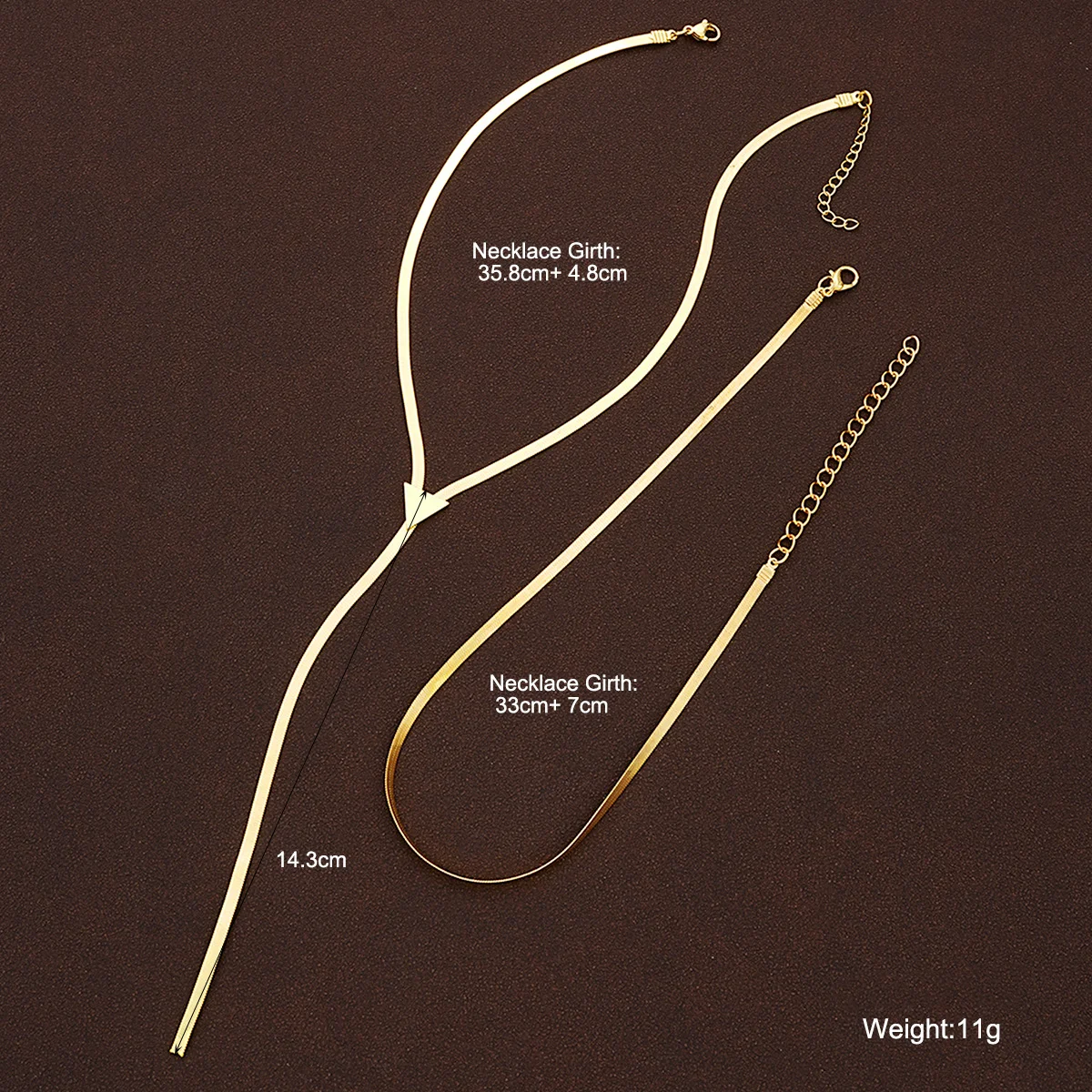 2 Pcs Cold Color Long Double Layered Layered V-shaped Tassel Necklace Set Punk Simple Design Clavicle Chain Jewelry Gifts 2025