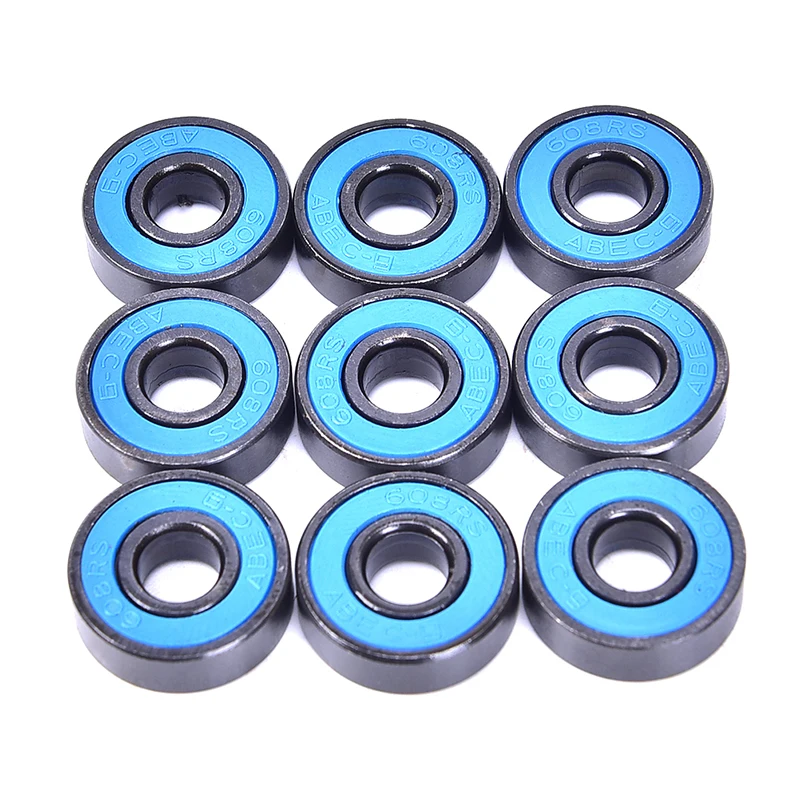 10Pcs/set 608 2RS Deep Groove Steel Sealed Ball Bearings
