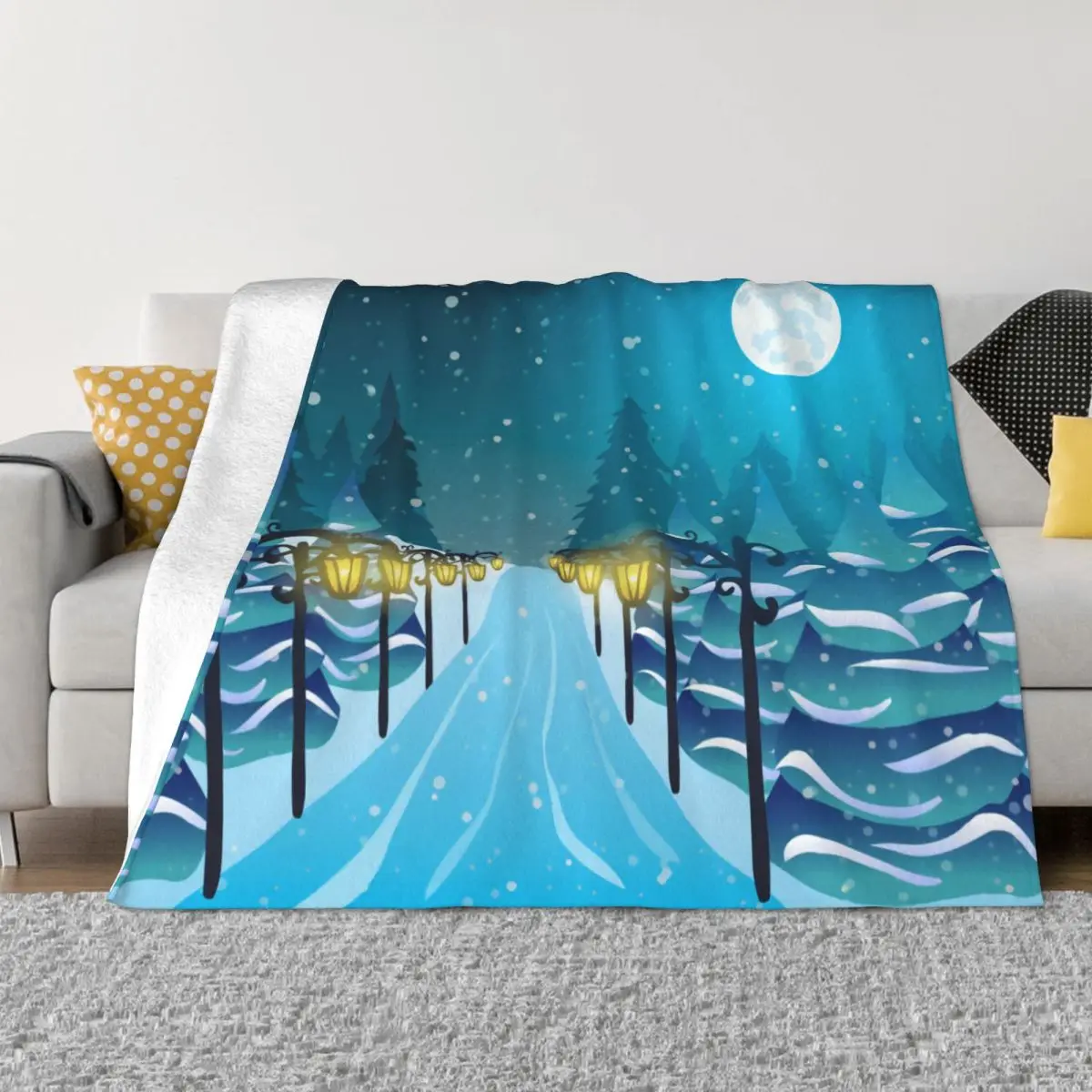 

Night Scenery Pumpkin Illustration Anime Cartoon Blanket Plaid Hypoallergenic Throw Blankets for Bedroom Affordable