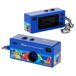 Compact Thumb Camera Keychain with 1080p Video Recording and Memory Card Support (Blue - No TF card)