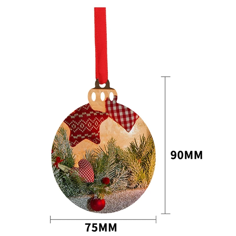 10Pack Sublimation Christmas Blanks , Blank Aluminum Board Ornaments White Blank Ornaments For DIY Christmas Day
