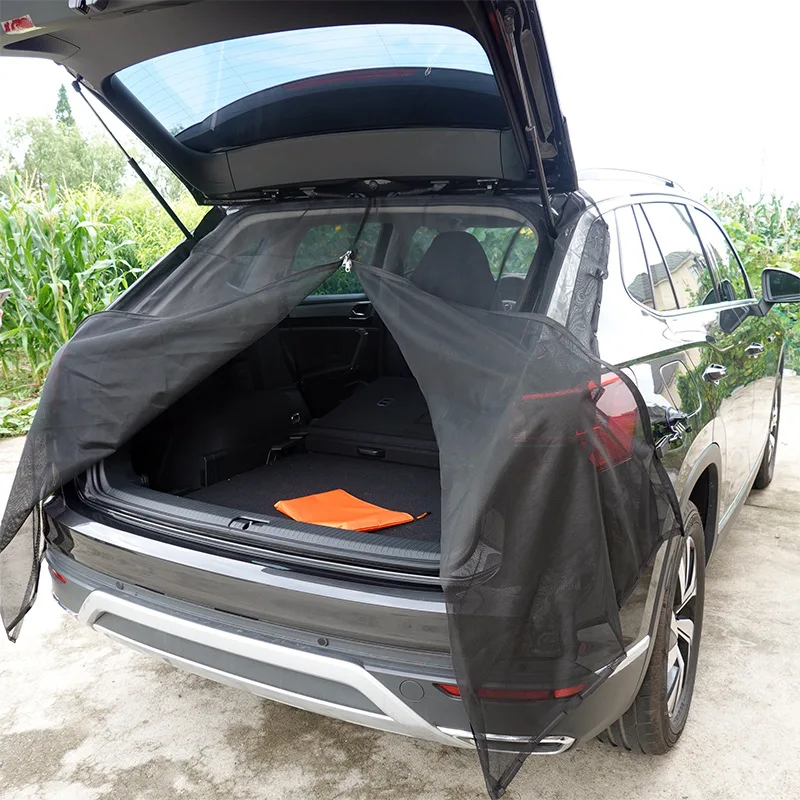 

Car Trunk Sunshade Cover Mesh Car anti-mosquito curtain Outdoor Camping Accessories UV Protection SUV Boot Door Privacy Magnetic