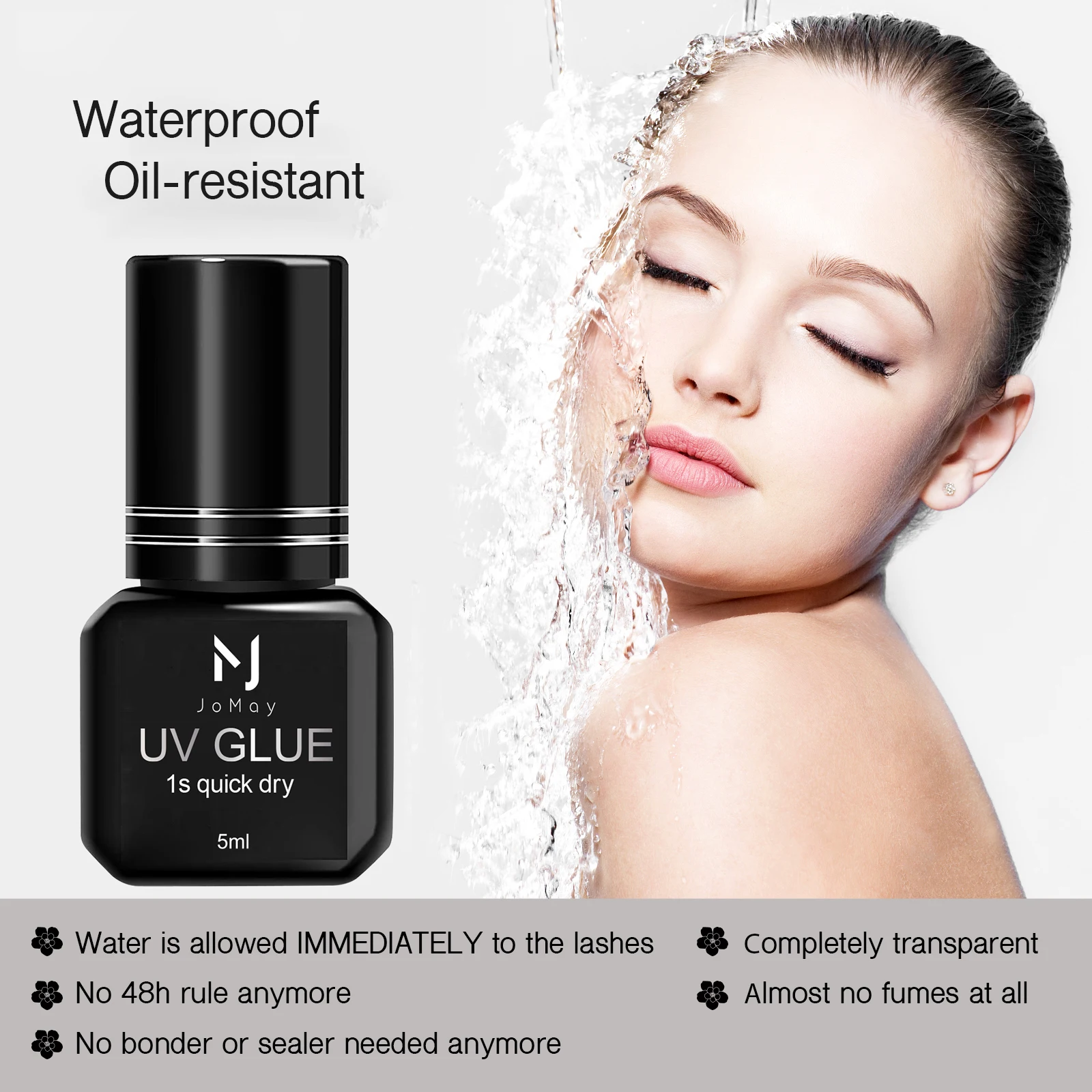 UV Eyelash Glue Makeup Tools Water Proof Quick Dry in 1 Second Eyelash Extension Supplies Colorless Tasteless Eyelash Glue 3