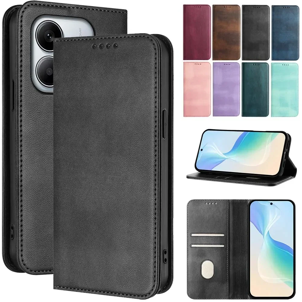 Luxurious Wallet Flip Leather Phone Case with Magnetic Back Cover