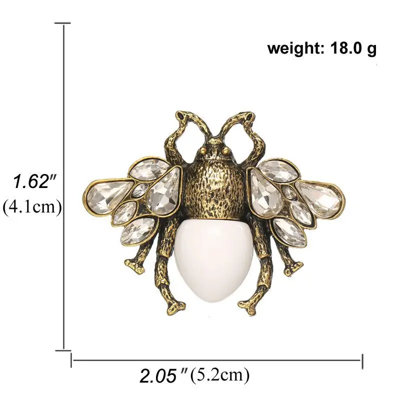 2 Spille Ape Con Cristalli E Strass Vintage | Accessori Eleganti In Lega Per Donne E Uomini | Spilla A Tema Insetti