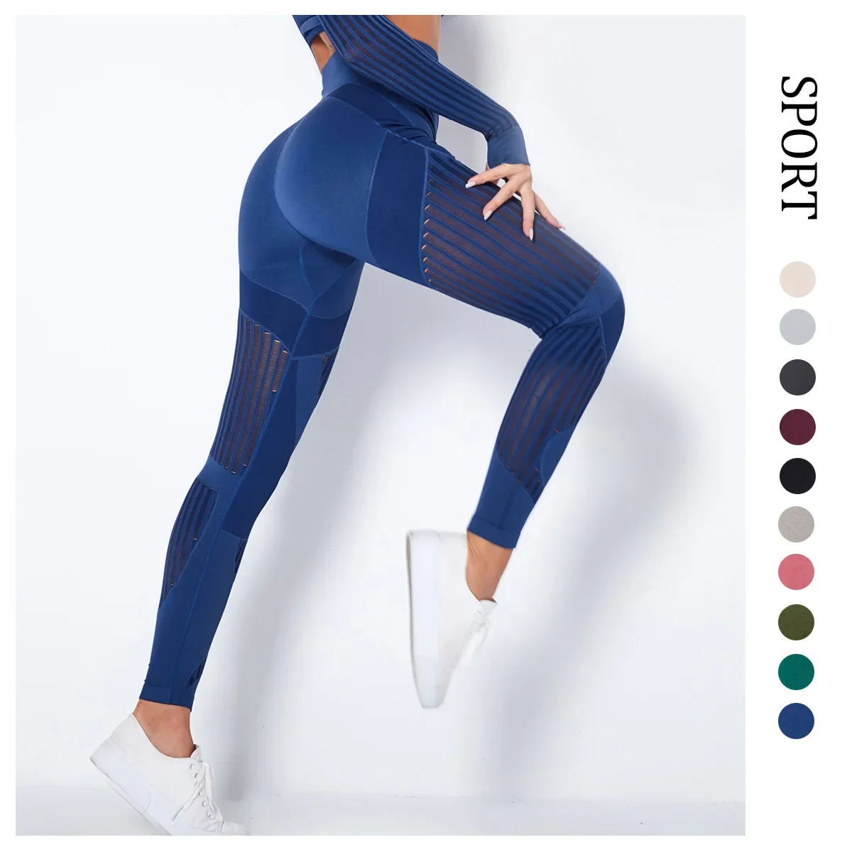 Knitted quick drying hollow fitness high waisted tight sports yoga pants sweatpants joggers women autumn and winter warm sports tight clothes men s quick drying clothes suit fleece lined fitness clothes men