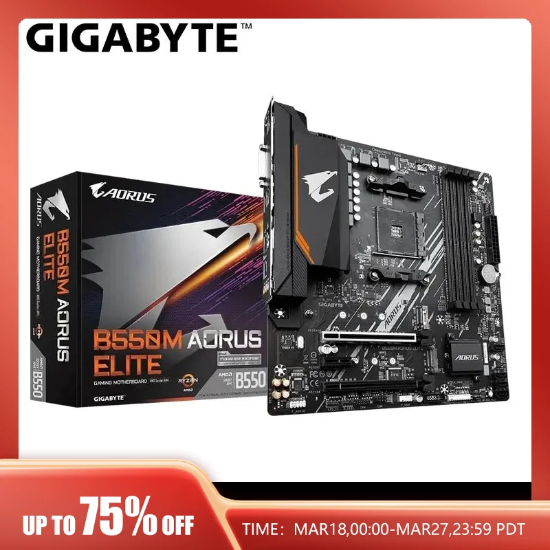  GIGABYTE New B550M AORUS ELITE Motherboard Micro-ATX Socket AM4 For Ryzen 5000 4000 3000 Series CPU Dual Channel DDR4 SATA3 M.2 