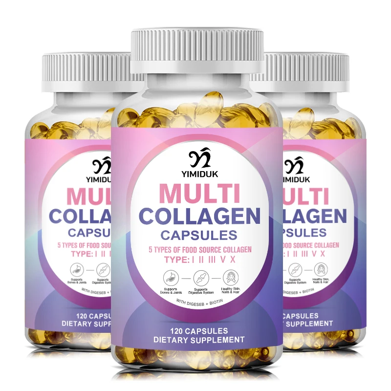 

Multi Collagen Capsules Vitamin C Whitening Skin Care Anti-aging Biotin Type I II III VX Hydrolyzed Collagen Supplemen