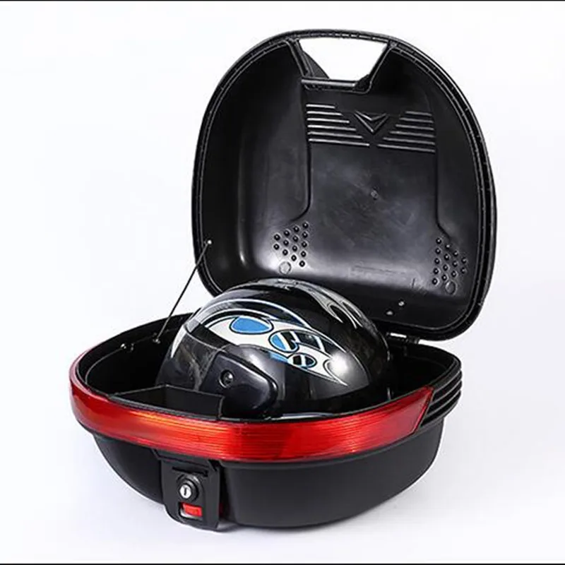 

VEHICAR 35L Large Motorcycle Helmet Trunk PP Case Racing Motor E-bike Tail Box Box Scooter Luggage Top Lock Storage Carrier