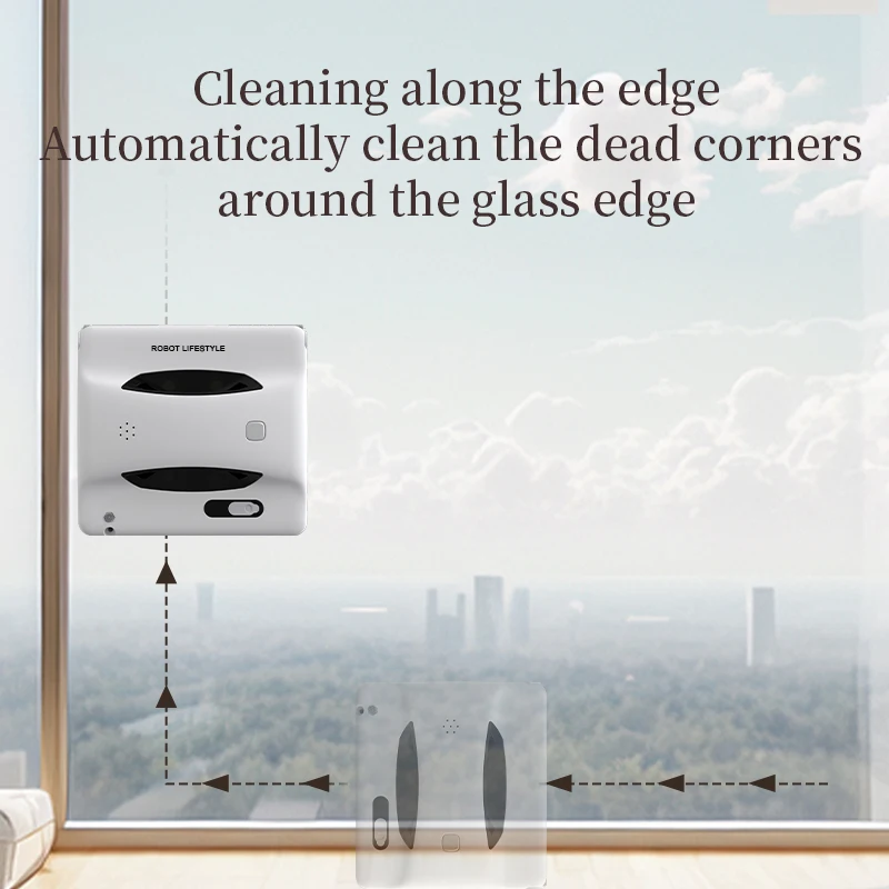 2024 Window Cleaning Robot Cleaner Dural Roller, Spot Clean, 30ML Water Tank Two sides 3 Holes Automatic Spary, Tuya App Control 4