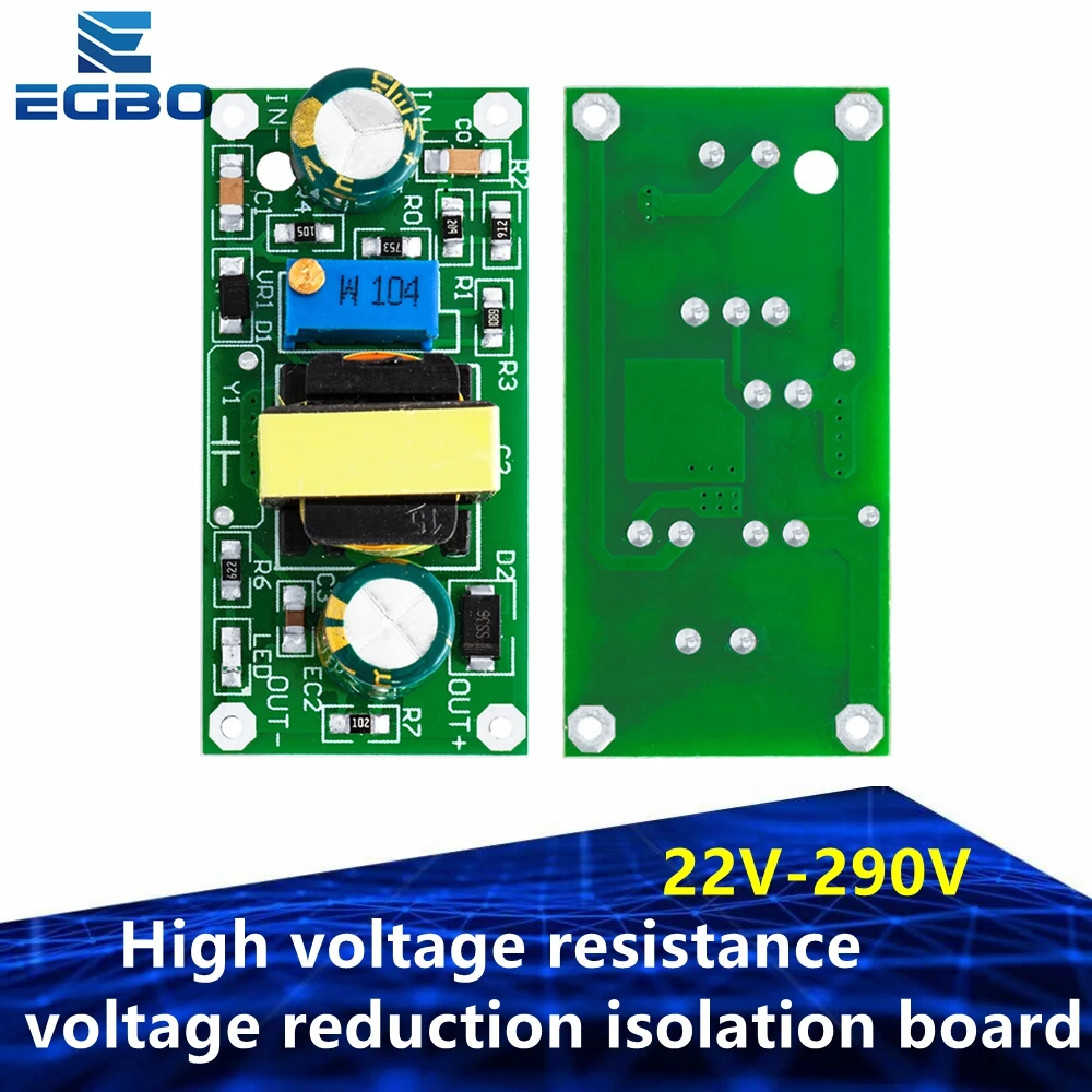 Hochspannungswiderstands- und Spannungsreduzierungs-Isolationsplatine 22 V–290 V, einstellbar für die Spannungsreduzierung von 3,6 V–15 V Hochspannung