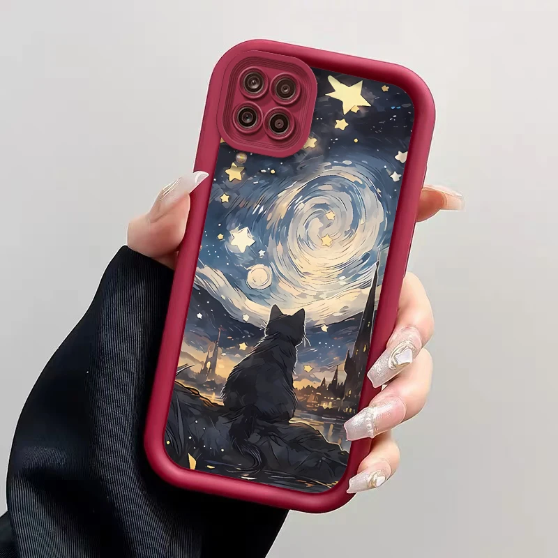 Starry Night Cat Design Sky Eye Phone Case