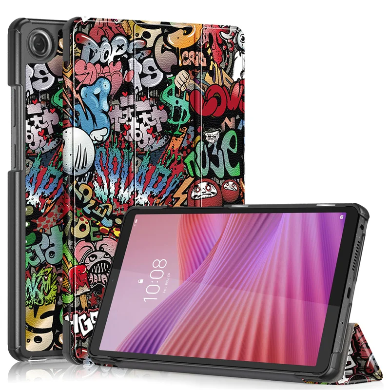 Fashion Paint Smart Magnetic Leather Cover