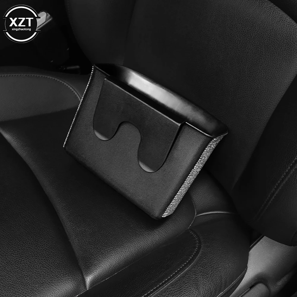 Car Trash Can Diamond Crystal Organizer Bin with Lid Leakproof Mini Vehicle Trash Bin Glitter Garbage Car Hanging Accessories car storage bag car trash can car trash bag