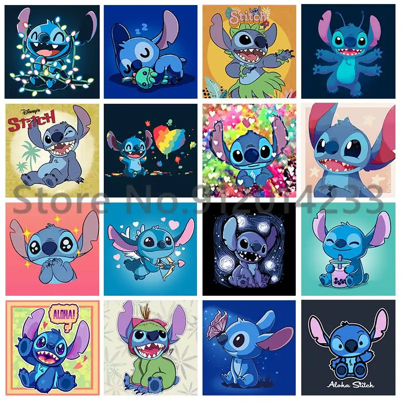 5D Disney Stitch Diamond Painting Full Drill Square Round Diamond Ricamo Cartoon Mosaic Pattern Home Decor Artigianato Fai Da Te