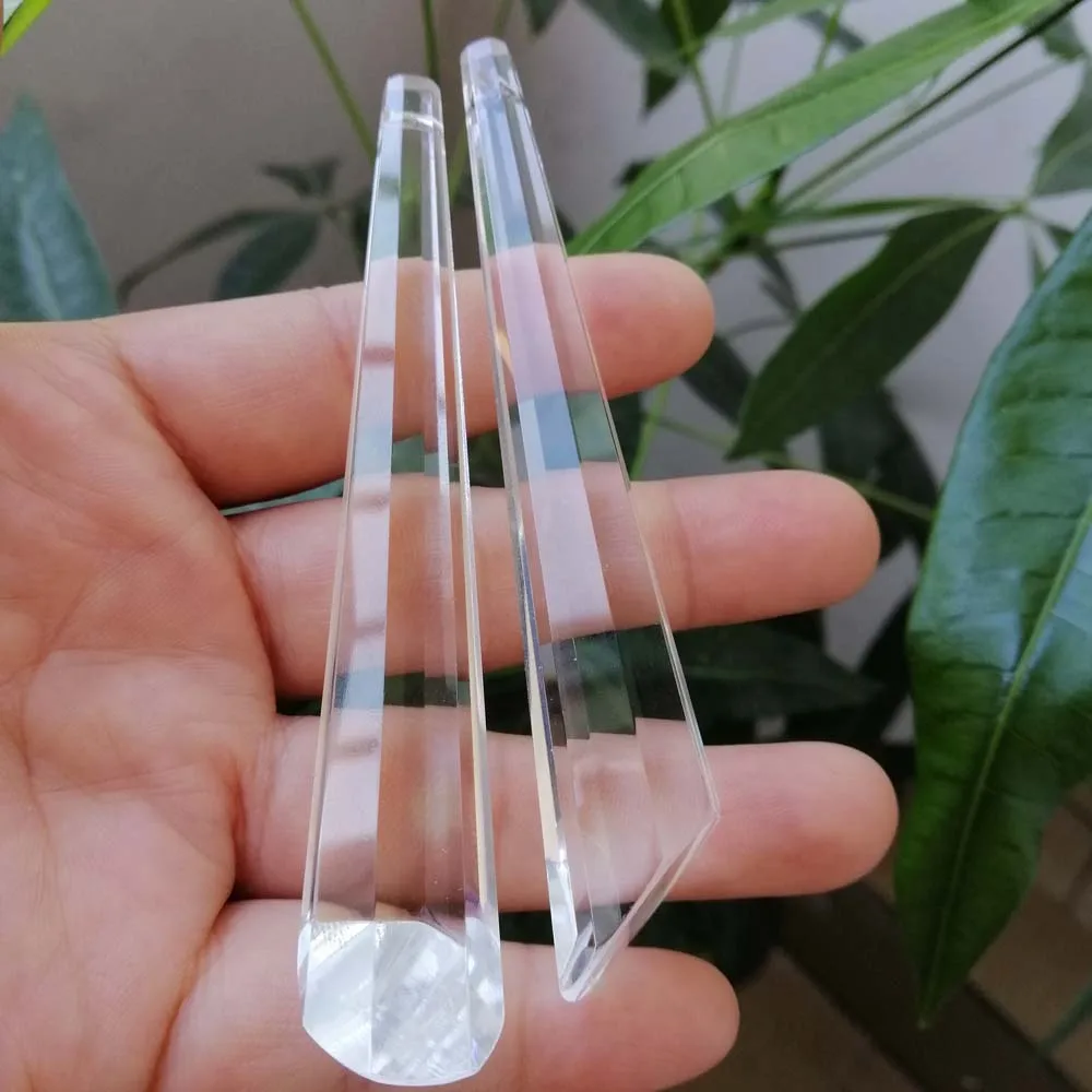 Camal 2Pcs 100mm Corbel Drop Icicle Crystal Glass Prisms Pendant Chandelier Lamp Lighting Parts Hanging Craft Supply Home Decor