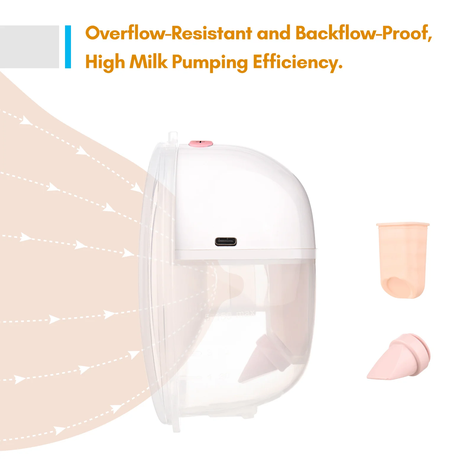 Electric Breast Pump Wearable Hands Free Breast Pump Invisible Silent Pain Free Feeding Pump with 24mm Flange 150ml Capacity 3