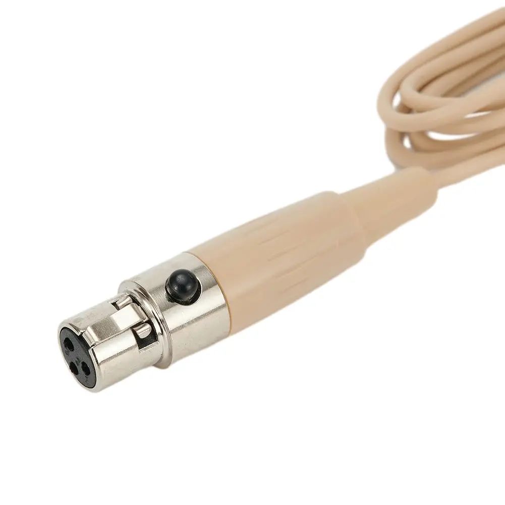 Beige Double Earhook Headset Microphone for Lecturers Houses of Worship and Stage Use 3 5mm 3 Pin and 4 Pin XLR Connectors