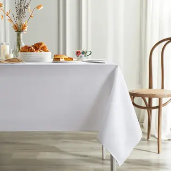Nappe rectangulaire solide, couverture de Table en tissu Polyester lavable pour mariage, fête d'anniversaire, réception de Banquet 1
