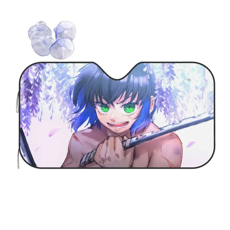 

Ghost Slayer Anime Car Sunshade Cartoon Animation Car Sunscreen UV Protection Auto Parts Decorative Sunshade