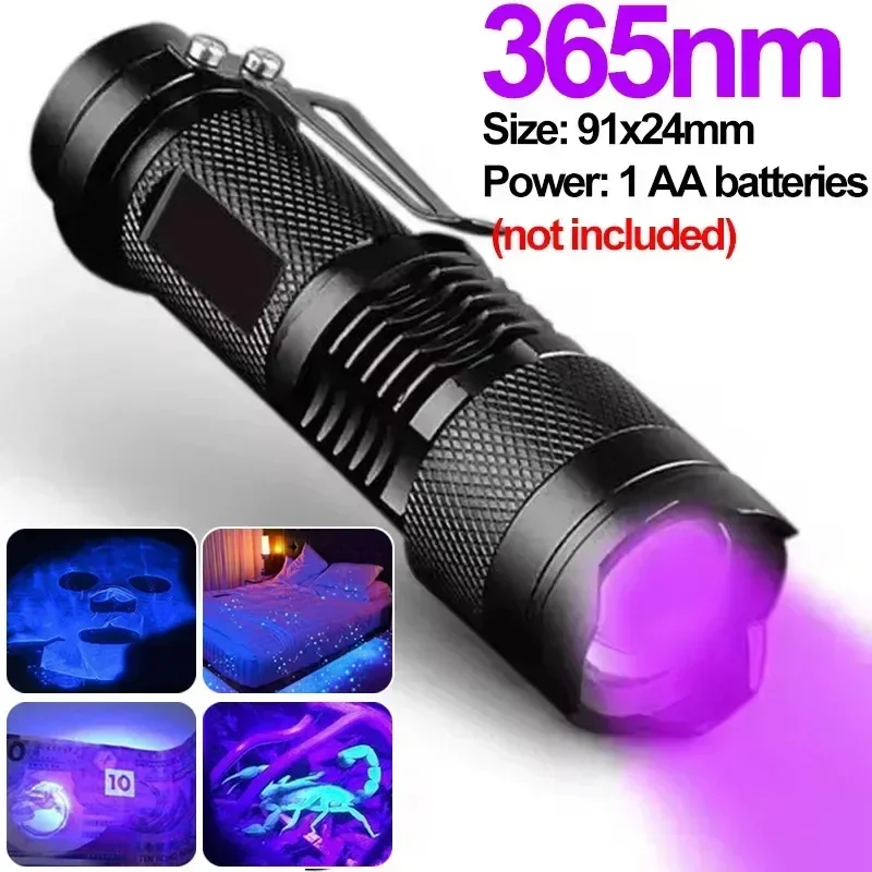 Compact Waterproof UV Flashlight for Pet Stain Detection and Scorpion Hunting