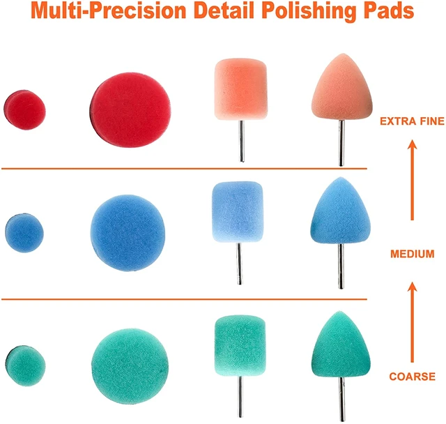 22 Pcs Mini Buffing Polishing Pad Foam Car Buffing Kit for Rotary Tools,  Electric Drill, for Detailing Waxing and Sealing Glaze - AliExpress