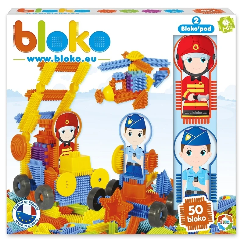 50 Bloko box with 2 rescue figures-Bloko