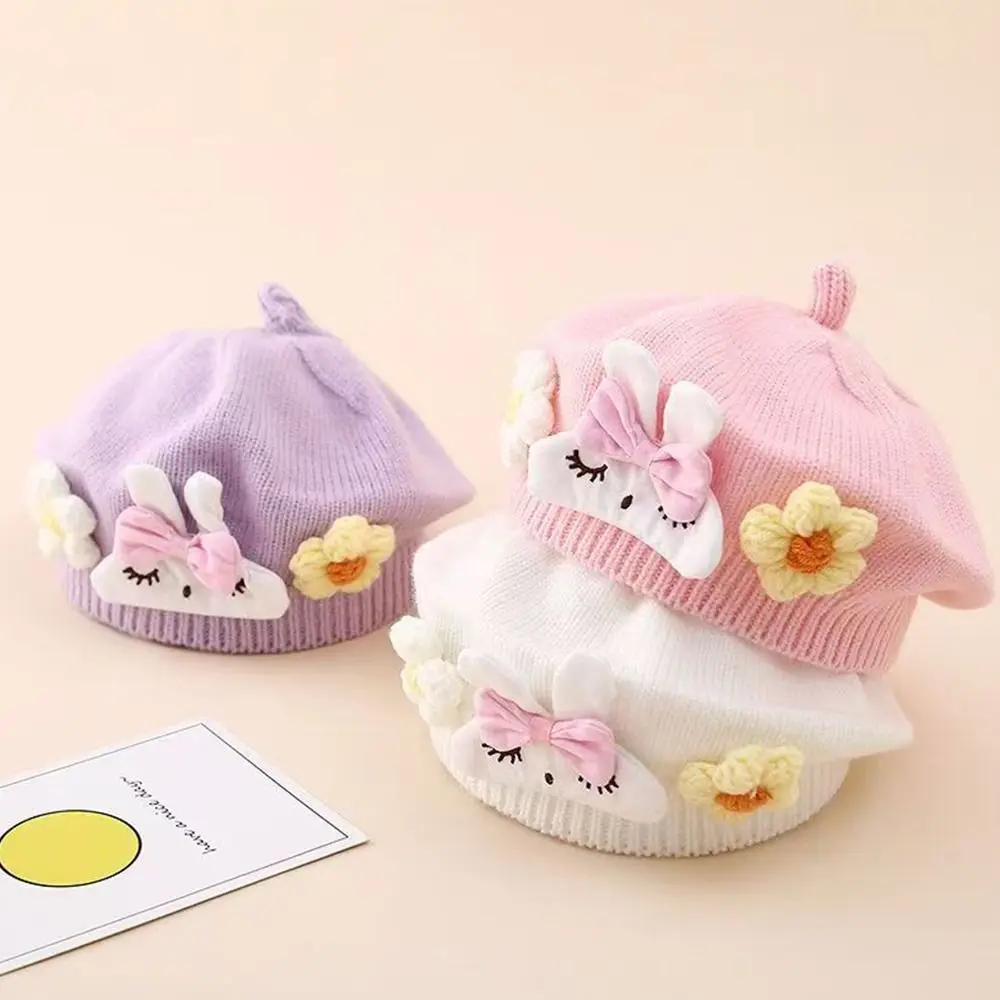 Soft Cotton Winter Baby Beret Hat for Toddler Girls