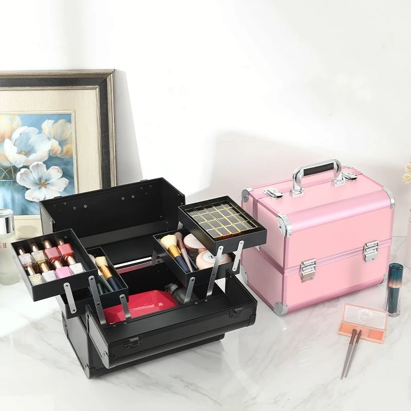 Large Capacity Fantasy Collection Makeup Artists Cosmetics Train Tattoo Case Organizer Travel Professional Luggage Cosmetic Bag