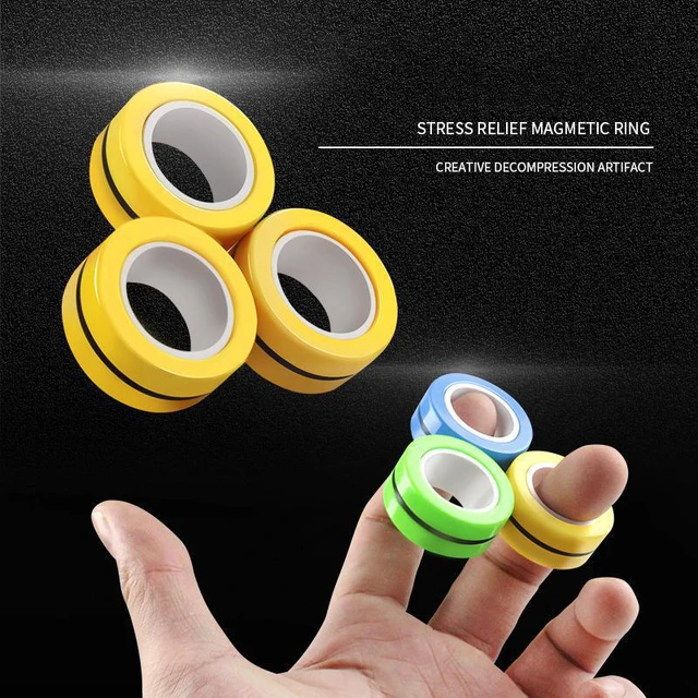 ICEYA iceya fidget spinner, magnetic ring stress relief toy with bearing  focus, finger spinner fidget toy to relieve adhd anxiety f