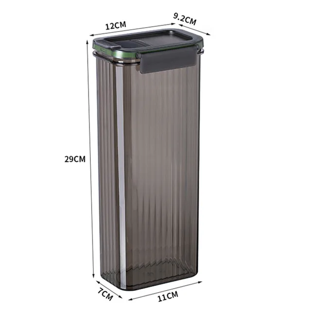 Contenitore Per Pasta Alto E Trasparente | Con Coperchio Ermetico, Per Dispensa, 10.5x28.6 Cm - Foto 4