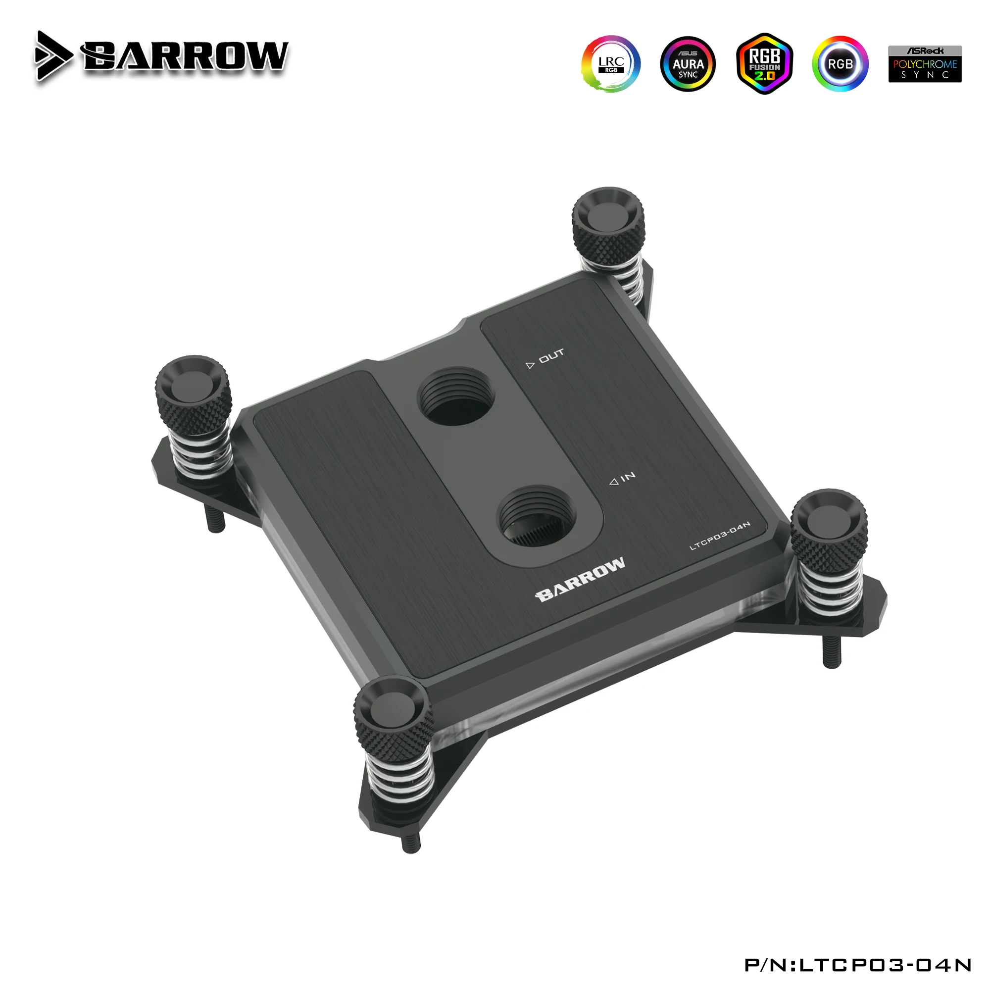 Barrow Cpu Water Block Use para Intel Lga1150 1151 1200 1700 Soquete Pom Latão Metal Topa-rgb Luz Compatível 5v Gnd 3pin - Imagem 3