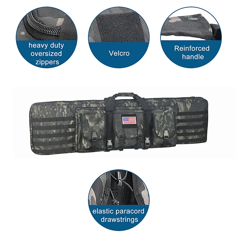 81 97 106 122cm Tactical Gun Bag Double Rifle Case  Molle Rifle Bag Sniper Airsoft Gun Case Backpack Hunting Gun Holster 5