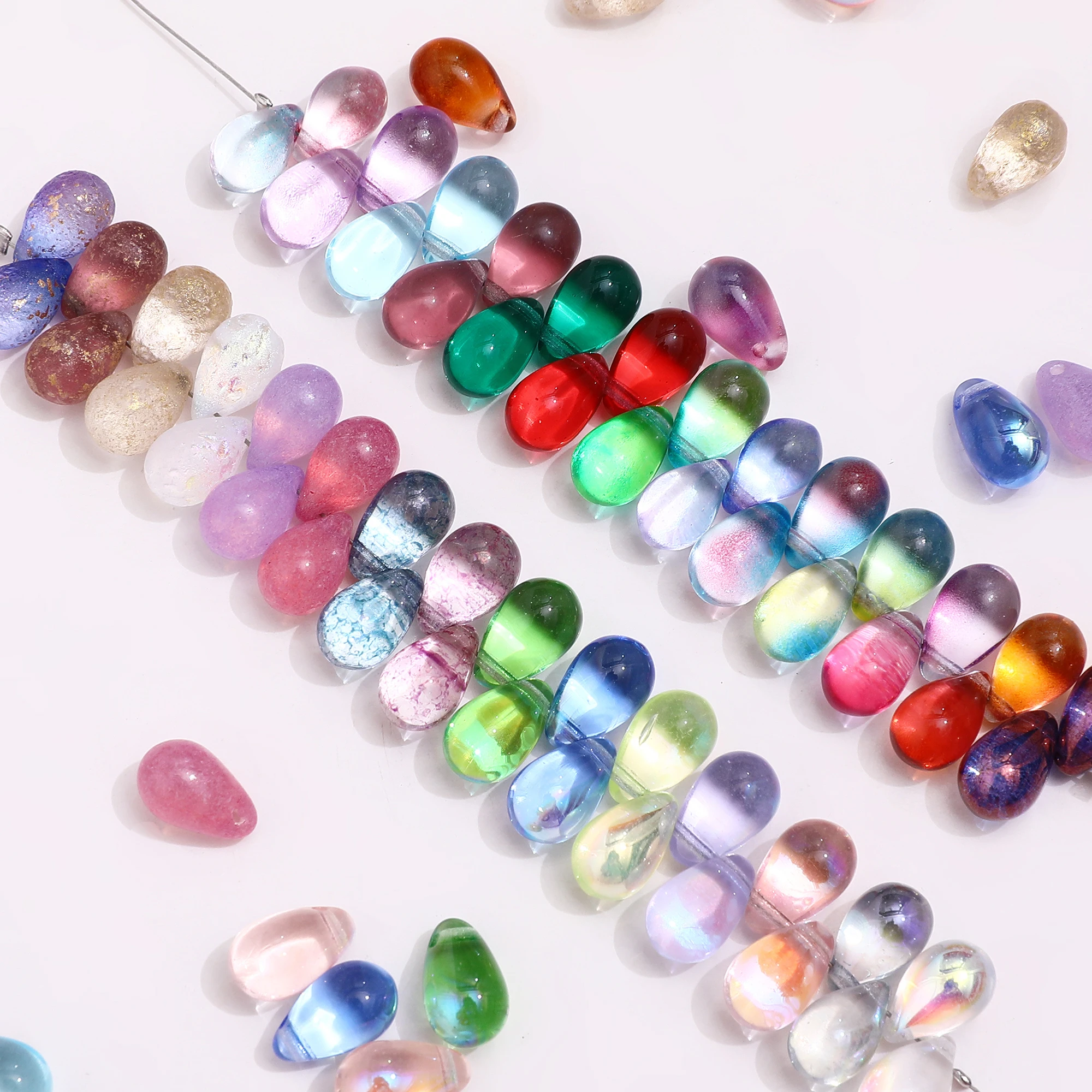 4X6mm 60pcs a bag small size drop glass beads for jewelry making