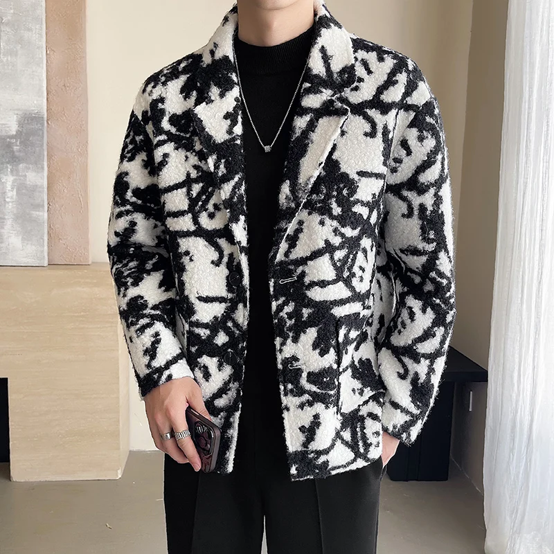 winter Business woolen Blazers Men Autumn Vintage Mens Jackets fashion Casual Slim Fit Suit Male Size M-3XL Blazer male