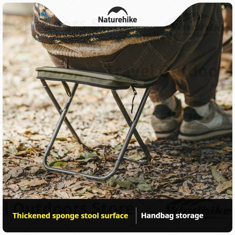 Naturehike XL01 Ultra-light Folding Stool Camping Outdoor Fishing Chair Portable 325g Easy to Take Aluminum Alloy Bearing 180kg