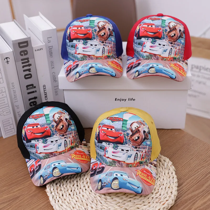 Disney Cartoon Lightning McQueen Children's Hat 4-8 Year Old Auto Story Baseball Hat Sun Visor Cap Autumn And Winter Boys