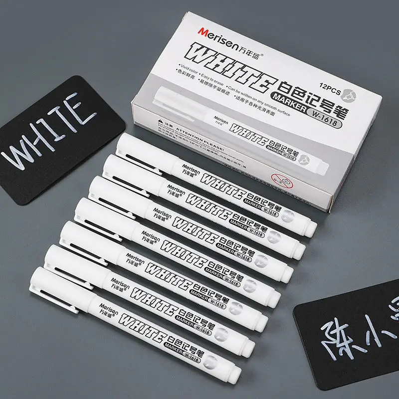 2/3/5 Pcs White Marker Pens 2.0mm Oily Waterproof White Gel Pen DIY Graffiti Sketching Markers Stationery Wrting School Supplies 6