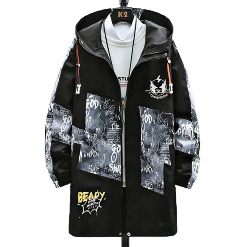 VERSMA Japanese Cargo Trench Men Loose Windbreaker Jackets Coats Vintage Streetwear Oversize Long Sleeve Male Clothing Plus Size