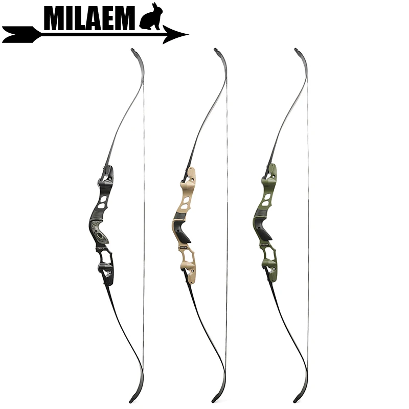 62inch 25-65lbs Archery ILF Recurve Bow Hunting Bow Takedown 19inch Bow Riser Bowstring Stabilizer Hunting Shooting Accessories 17 shooting training recurve bow riser takedown straight bow handle for 3cm width limbs archery hunting accessories sharrow