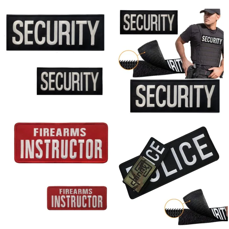 Instructor 엠블럼 전술 탱크 탑 자수 패치, 보안 로고, 사기 배지, 대형 스티커