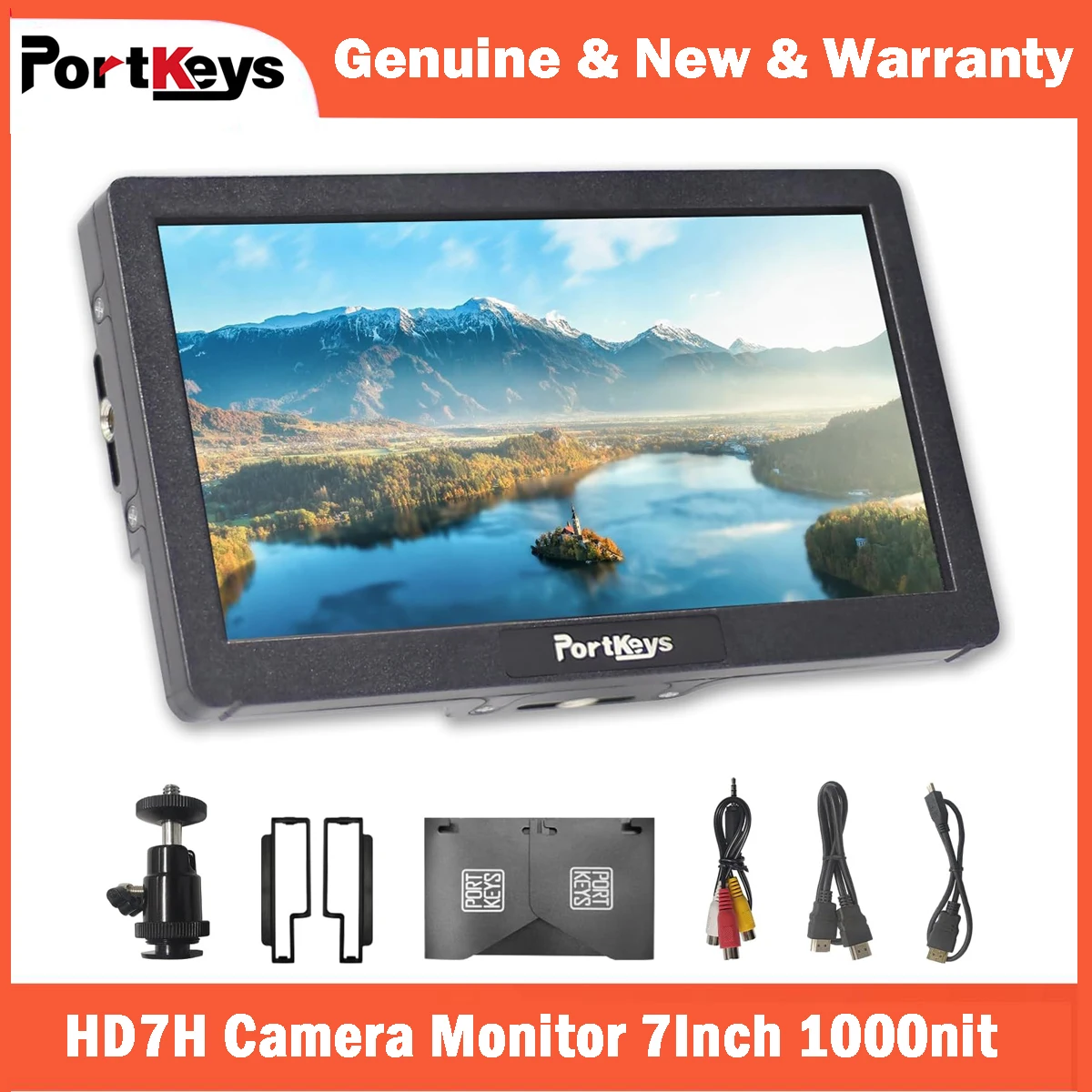 

Portkeys HD7H Camera Field Monitor 7'' 1000nit High Brightness Camera Monitor with Top Shortcut Keys 1/4 Screw for Most DSLR