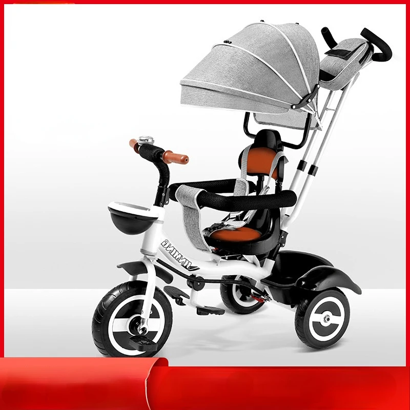 

Children's Tricycle Trolley Two-way 1-2-3-6 Years Old Baby Bicycle Stroller Light Car Baby Bicycle Outdoor Travel Tricycle