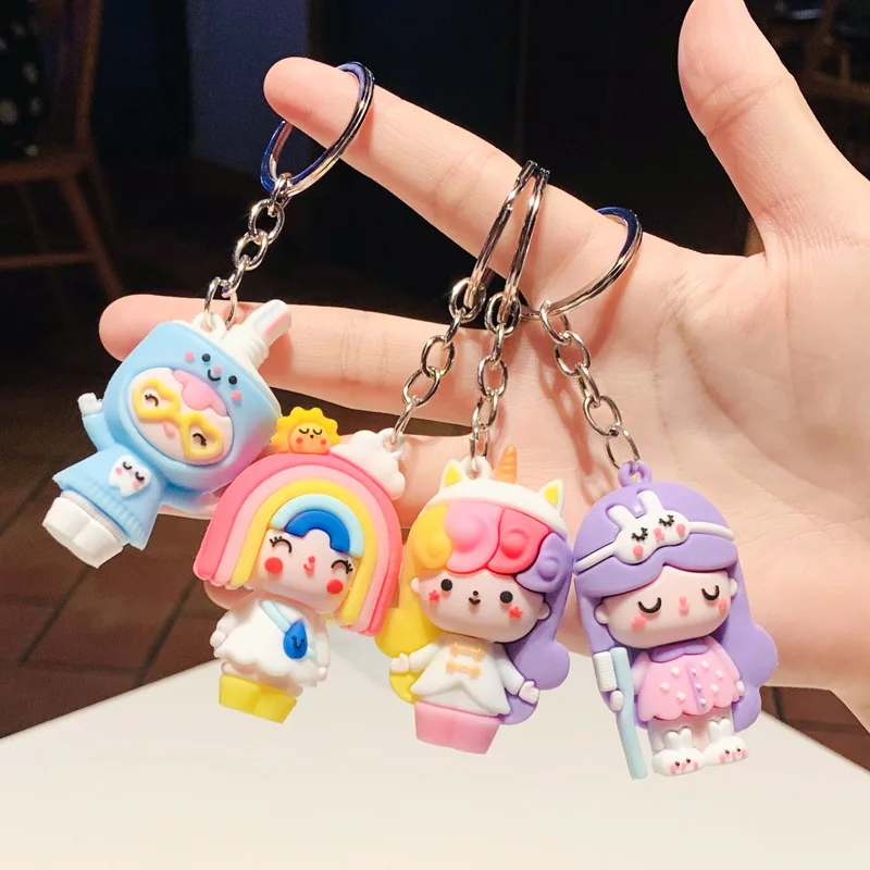 10pcs Cartoon Doll Keychain Pendant Car Keychain Key Ring Key Rings