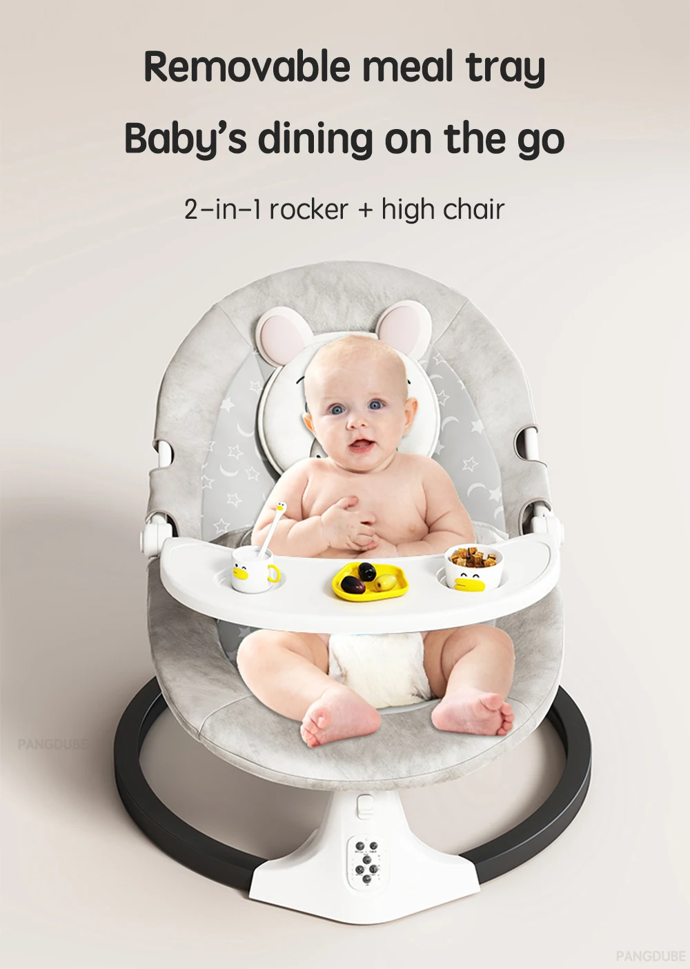 PANGDUBE Baby Electric Rocker Swing 5-Speed Auto Bluetooth Cradle Portable Foldable Baby Hammock Lounger Multifunctional Cradle S6e5e51dbc46f4ad0ba3909b850787cc2e