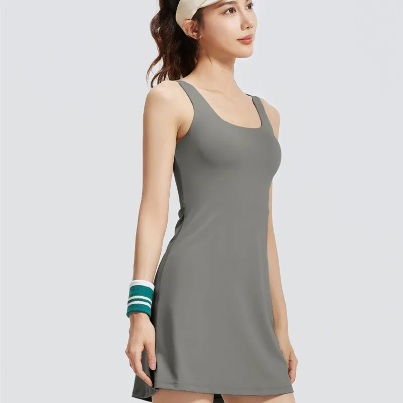 Tennis Skirt Womens Sports Tights Thin Fitness Dresses Summer Women Quick-dry Gym Anti-emptied Yoga Skirts