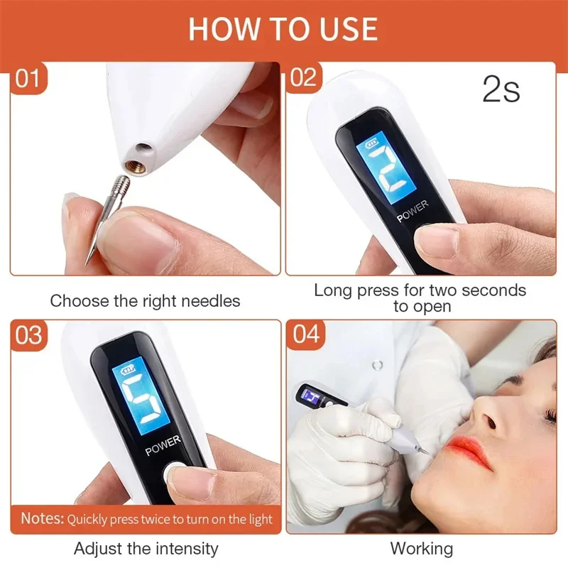 Laser Plasma Pen Freckle Remover Machine LCD Mole Removal Dark Spot Remover Skin Wart Tag Tattoo Remaval Tool Beauty Salon