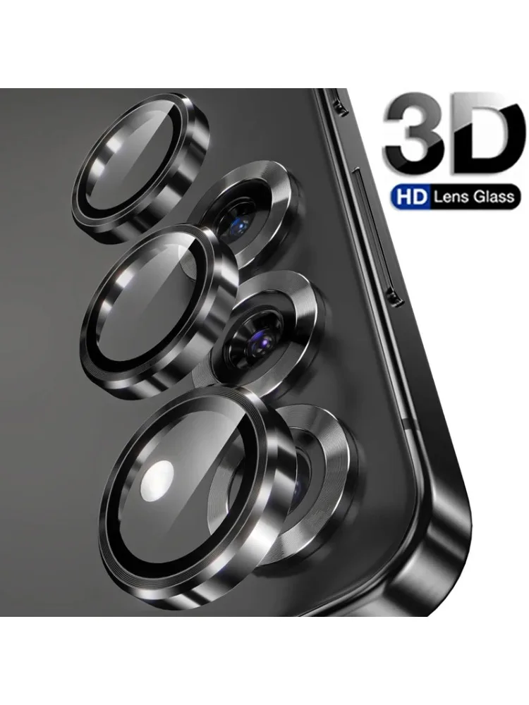 Aluminium Alloy Ring Camera Protector with HD Tempered Glass Film
