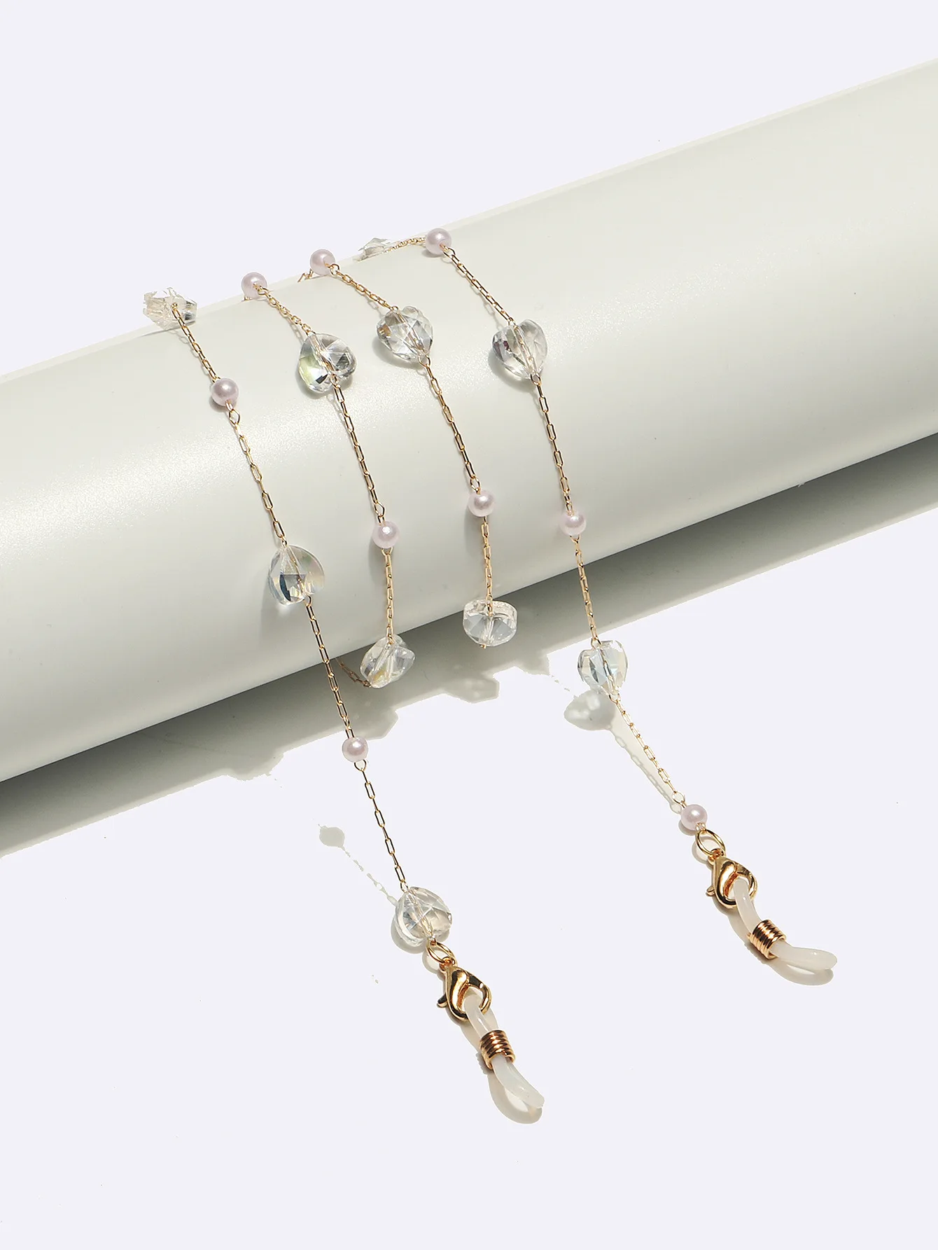 

Fashion Love Heart Clear Crystal Sunglasses Chain Mask Chain Anti Slip Chain Women Eye Accessories Eyewear Straps Cord